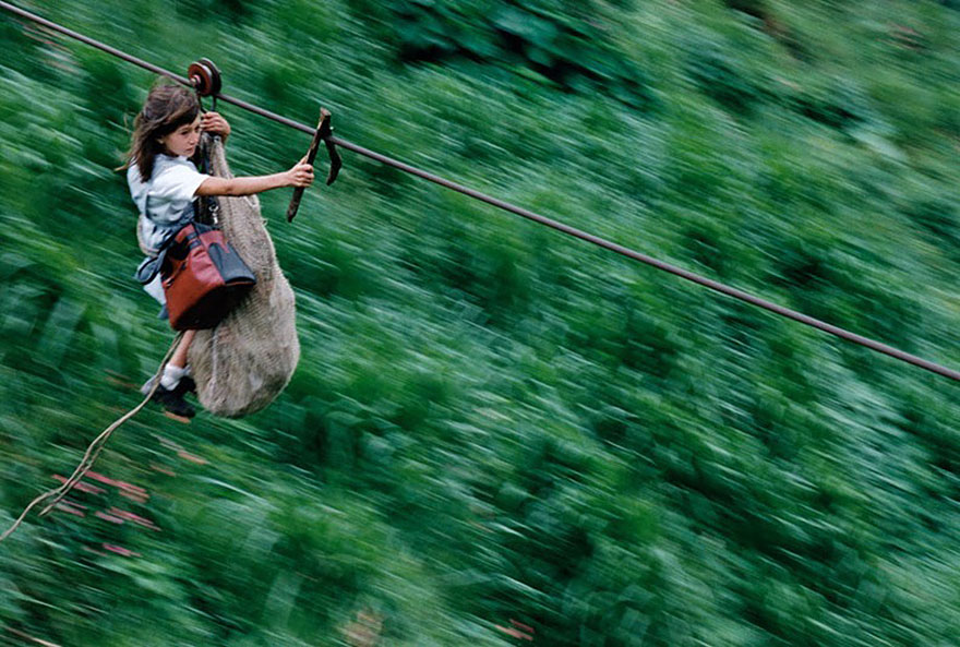 dangerous, school, weird, photography, amazing, dangerous journey to school, asia, india school children, indonesia school, china school, colombia, african
