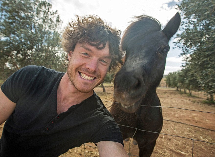 Allan dixon, selfie, animal selfie, viral, dr. Dolittle, selfies with wild animals, ireland, photographer, adventurer, traveller, amazing photos, #daxonsanimalselfies, instagram