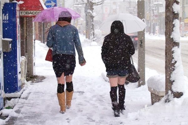 japan, japanese, school girl, fashion, weird, winter, kogal, japanese schoolgirl, asian, short skirts, snow festival