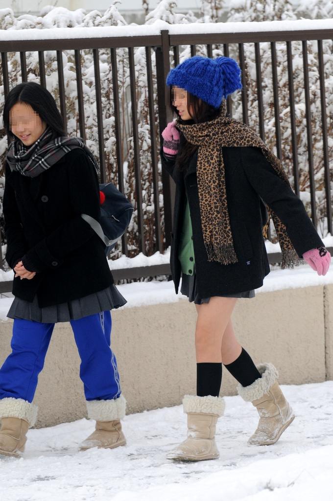 Japan, japanese, school girl, fashion, weird, winter, kogal, japanese schoolgirl, asian, short skirts, snow festival