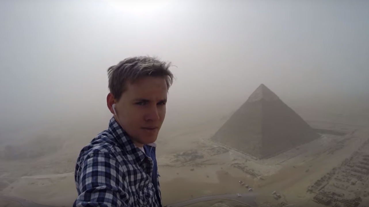 German, egypt, pyramid of giza, daredevil, climbers, andrej ciesielski, adventure, tourism, travel, munich, cairo