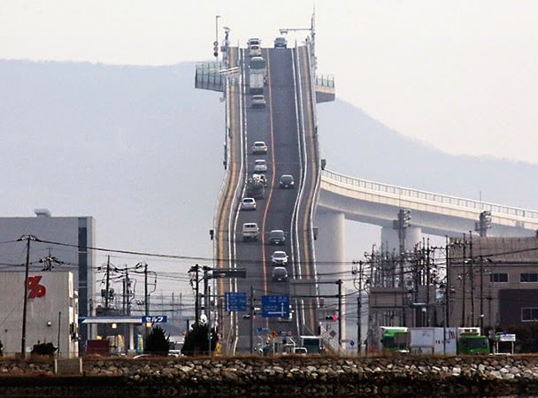 Deadliest bridge, dangerous bridge, scariest bridge, world's most shocking bridge, japan, japanese, eshima ohashi bridge, crazy, amazing