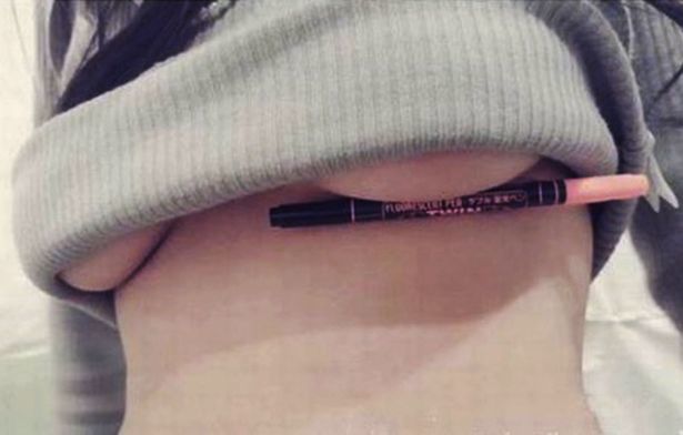 Meme, beauty, beauty standards, sexy, selfie, trend, viral, crazy, boobs, chinese boobs, japanese boobs, underboobs, pen breast