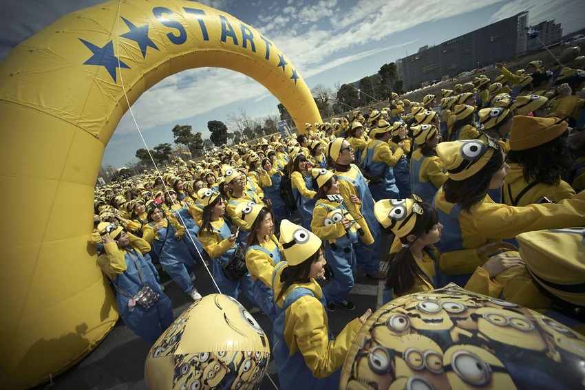 japan, minions, tokyo, charity, asia, japanese girls, minions run, japanese selfie, hot selfie, cute japanese