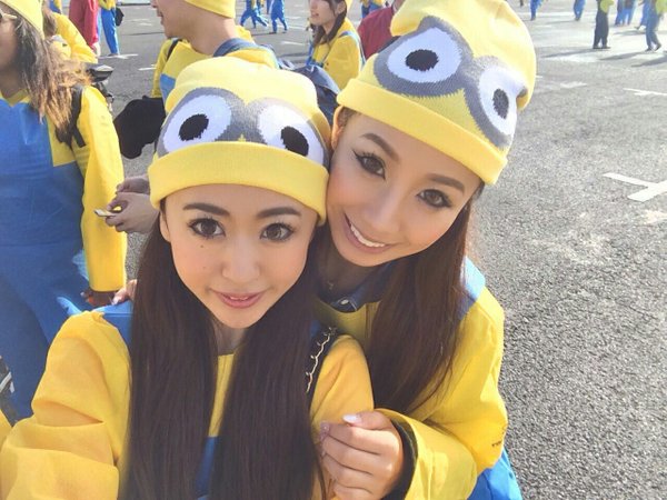 Japan, minions, tokyo, charity, asia, japanese girls, minions run, japanese selfie, hot selfie, cute japanese