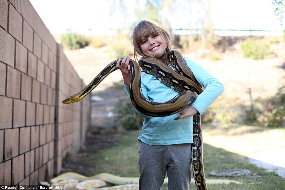 eric leblanc, eric leblanc photo, america, children with snake, kids with python, kids with lizard, animals home, reptile lovers, california, dangerous pet, children playing with snakes, play with python, weird family, amazing, coolest dad