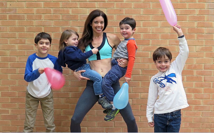 Fitness, workout, amazing, america, jennifer gelman, house workout, home workout, creative, mom with kids, mother children exercise, crazy