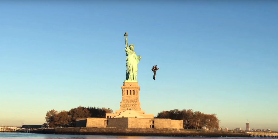 World's First Jetpack Pilot Fly Over NYC's Statue of Liberty | Reckon Talk