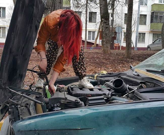 Russia, russian, russian girls, viral, girl with car, moscow, russia, girl car repairs, hot mechanic, girl mechanic