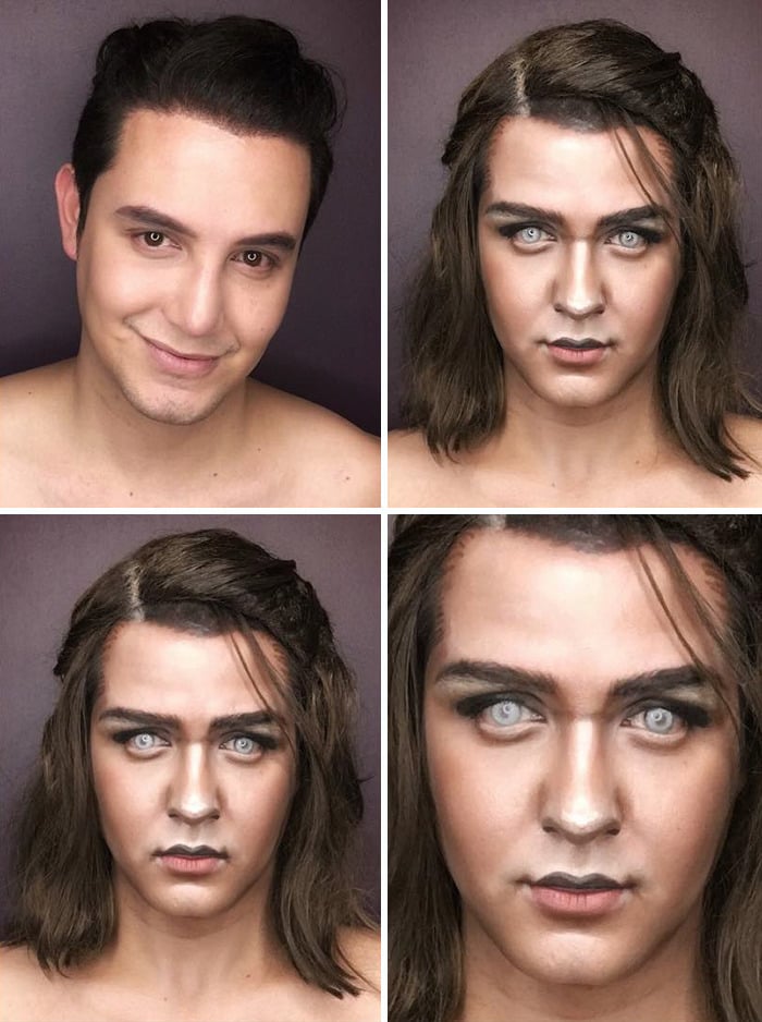 Game Of Thrones, arya stark, Brienne of Tarth, Cersei Lannister, Daenerys Targaryen, Game of Thrones makeup, GOT, GoT makeup, makeup, makeup transformation, Margaery Tyrell, Melisandre, Paolo Ballesteros, Sansa Stark, creativity, idea