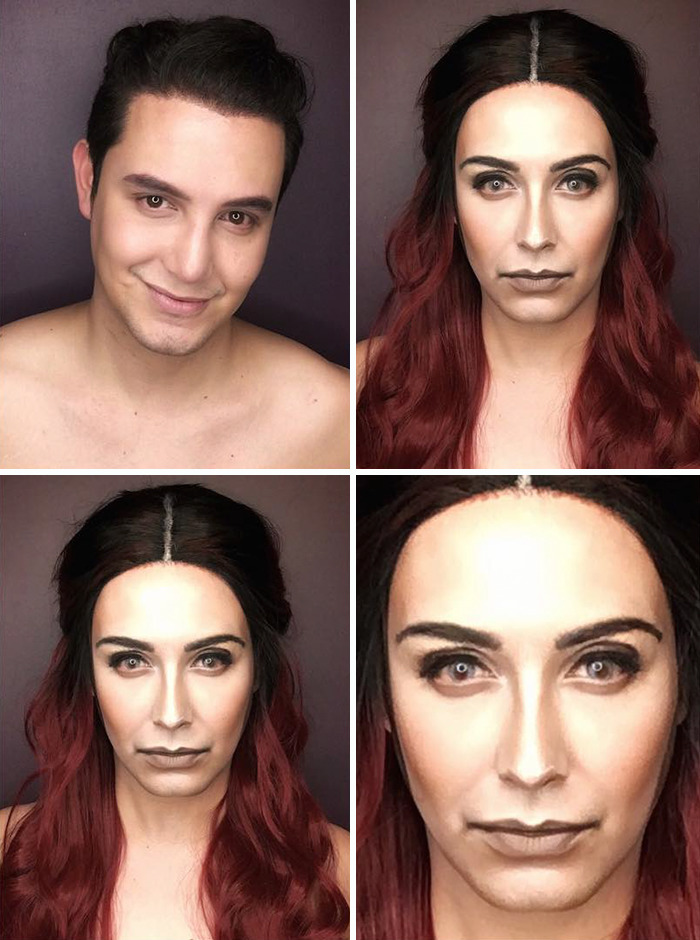 Game Of Thrones, arya stark, Brienne of Tarth, Cersei Lannister, Daenerys Targaryen, Game of Thrones makeup, GOT, GoT makeup, makeup, makeup transformation, Margaery Tyrell, Melisandre, Paolo Ballesteros, Sansa Stark, creativity, idea