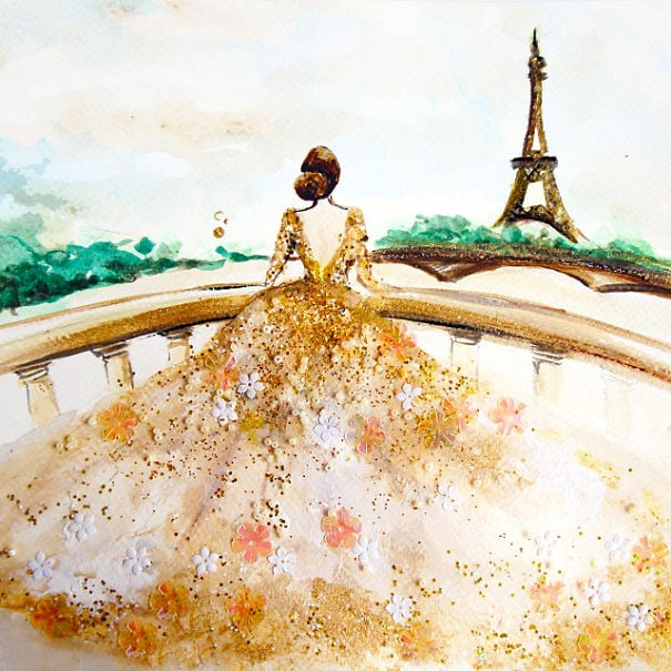 Chan Clayrene, fashion, art, artist, paintings, illustration, nail polish, watercolour, beautiful, wow, amazing, awesome