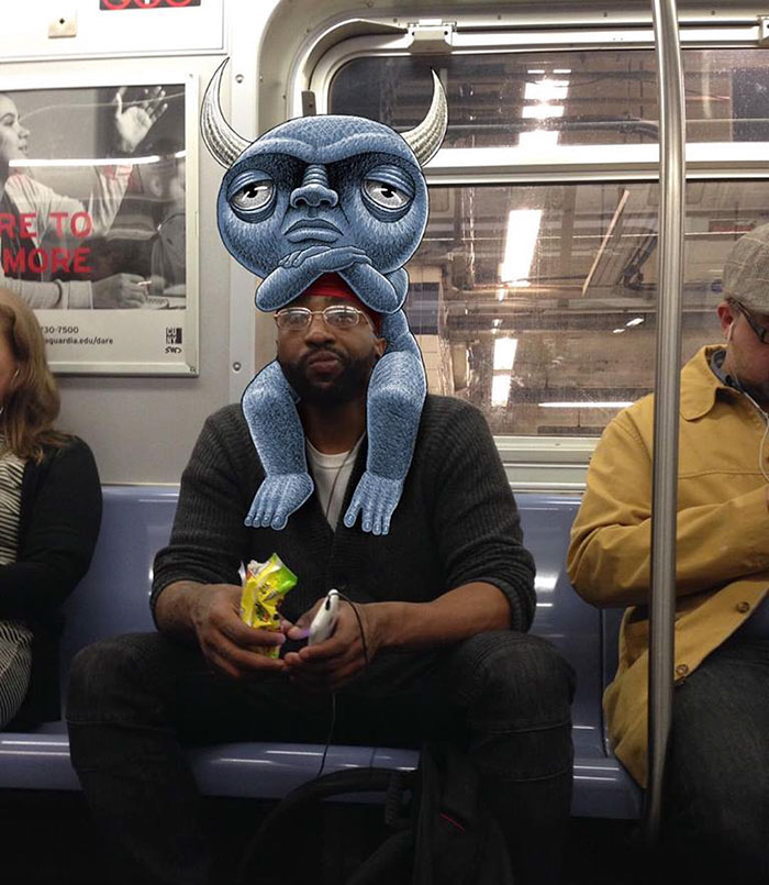 art, artist, creativity, ben rubin, creepy monsters, doodles, monster doodles, monsters, subway doodles, subway monsters