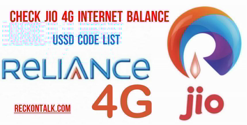 how to check jio internet balance ussd code