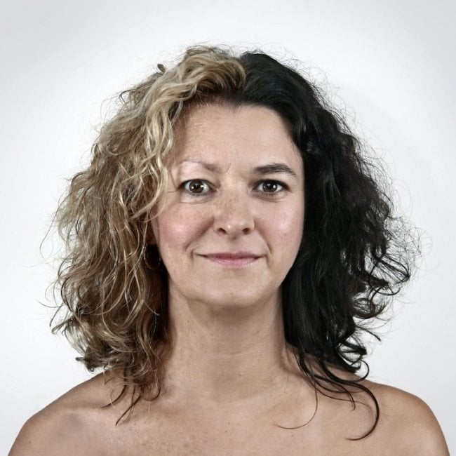 photography, ulric collette, viral, portraits, family portraits, half faces photos, split faces photos, men vs women, genetic portraits, half brother, half sister