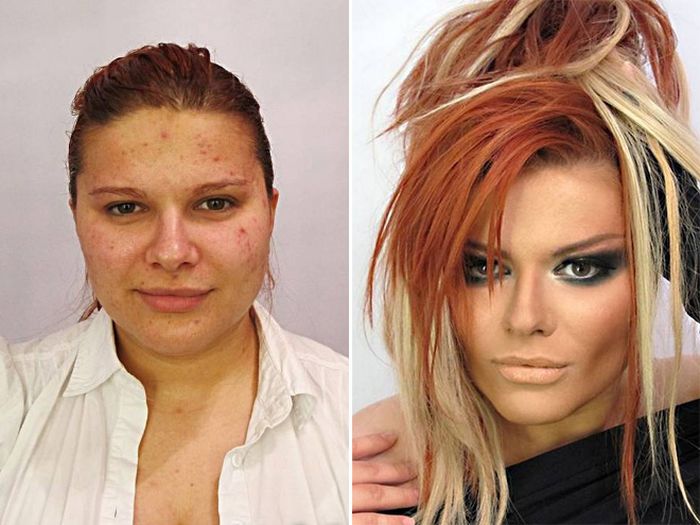 power of makeup, makeup pics, makeup ideas, makeup tips, makeup transformation, before and after photos, hair transformation, ugly to pretty