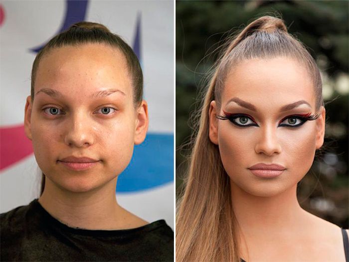 Power of makeup, makeup pics, makeup ideas, makeup tips, makeup transformation, before and after photos, hair transformation, ugly to pretty