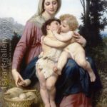 oil painting mother with kids