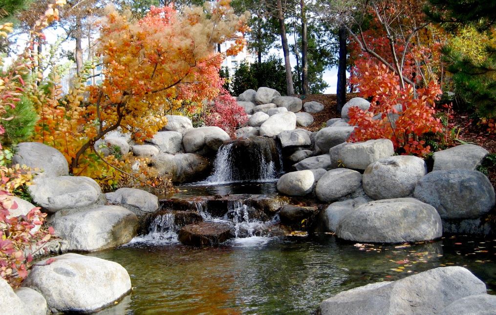 landscaping yard creek bed problems wet waterfall