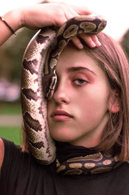 Girl with python