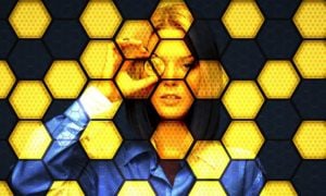 honeycomb and lady