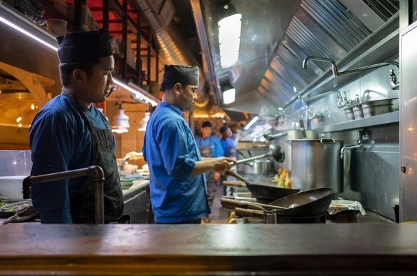 Chef using chinese wok