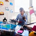 girl working on digital art