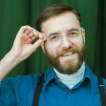 gentleman with stylish hair and specs