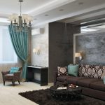 living room interior with teal color