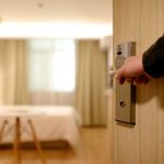 opening hotel room door
