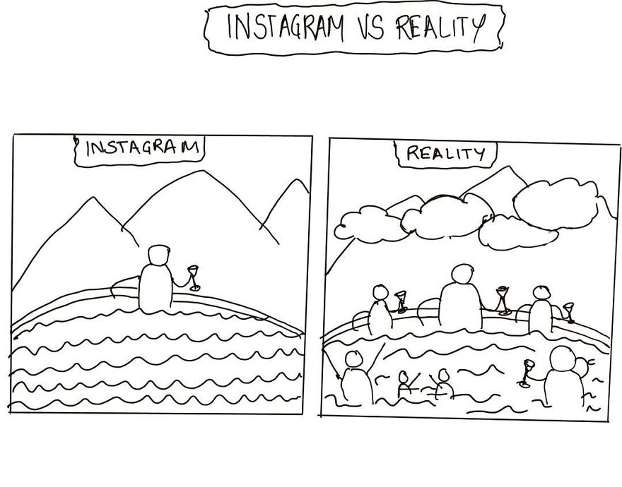Instagram vs reality life in bits