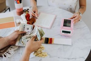 husband wife doing monthly financial planning