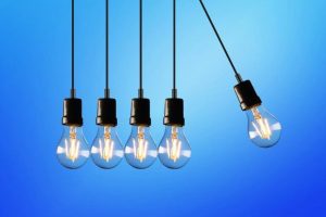 five light bulbs last one different