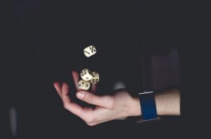 dices in the air, playing with dices