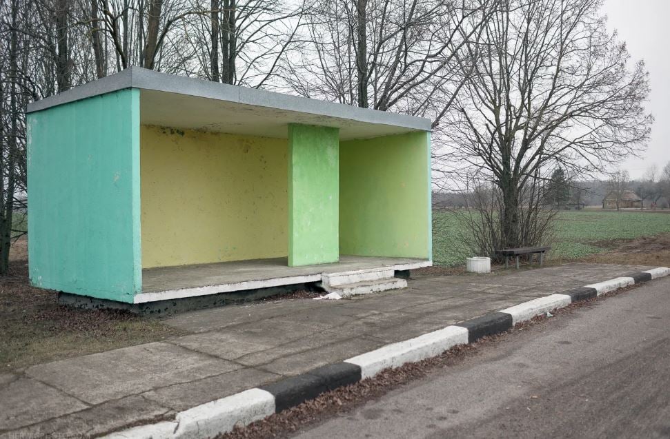 soviet era bus stop 12 lithuania rokiskis