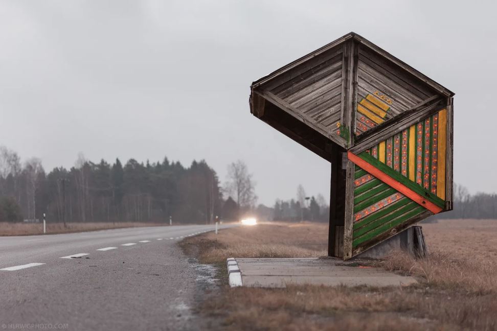 Soviet era bus stop 15 estonia kutsi