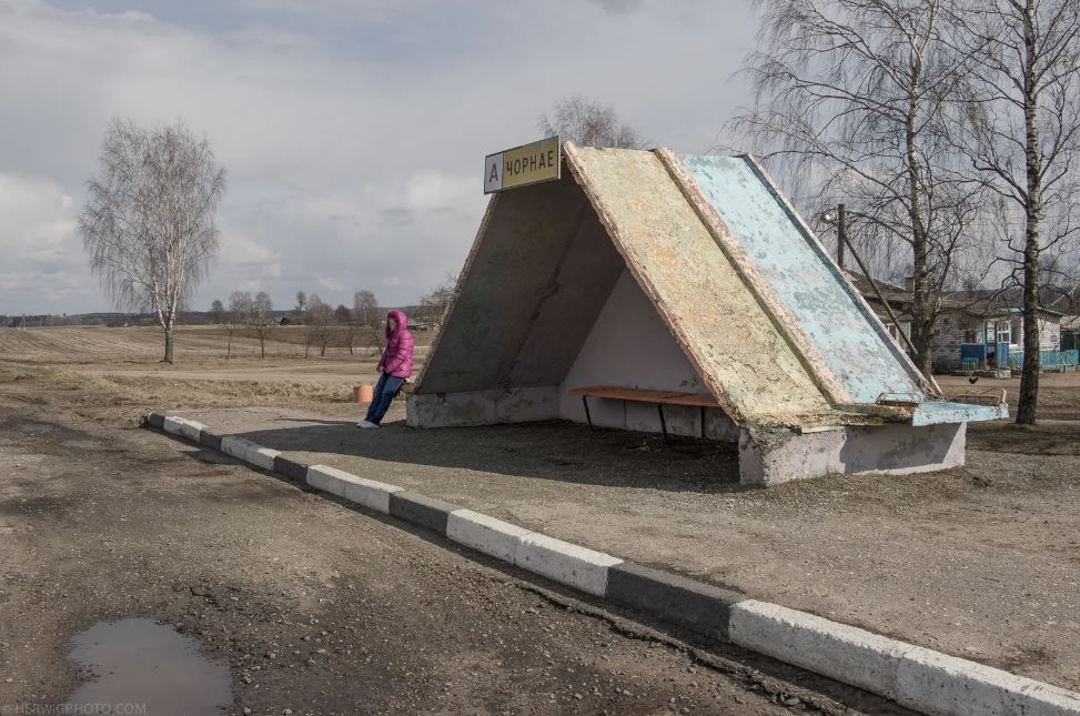 Soviet era bus stop 20 belarus chornaje