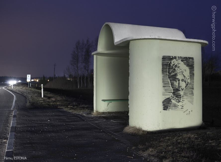 soviet era bus stop 27 parnu estonia