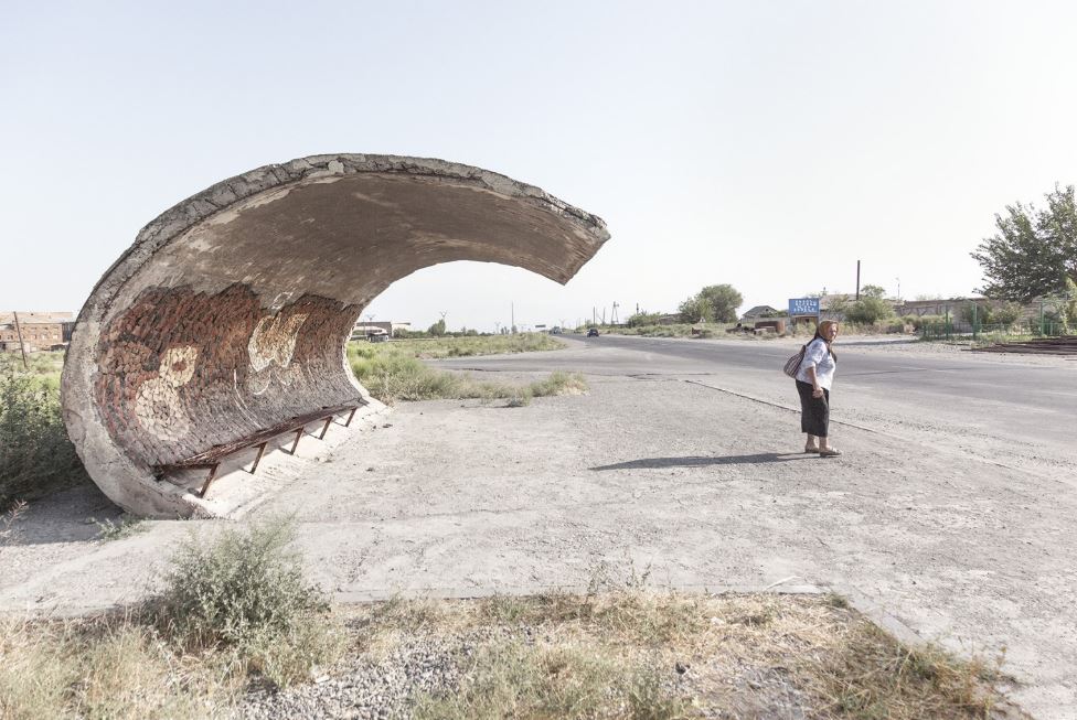 soviet era bus stop 3 armenia echmidazin