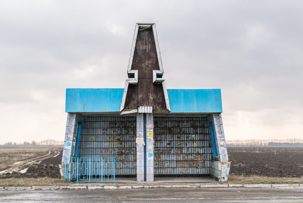 soviet era bus stop 4 chornobai ukraine