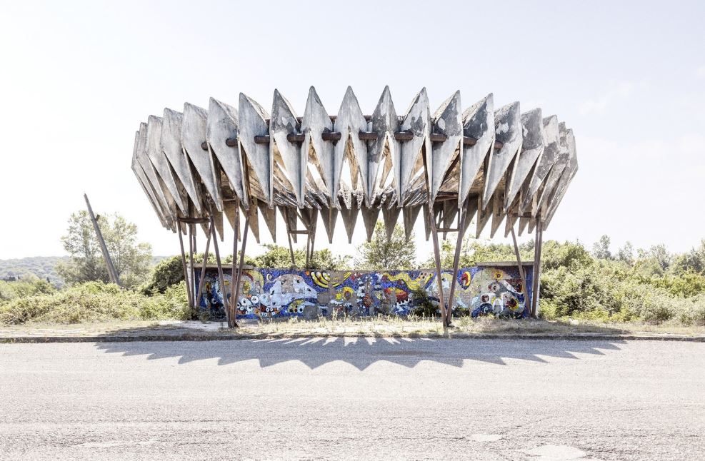 Soviet era bus stop 7 pitsunda abkhazia