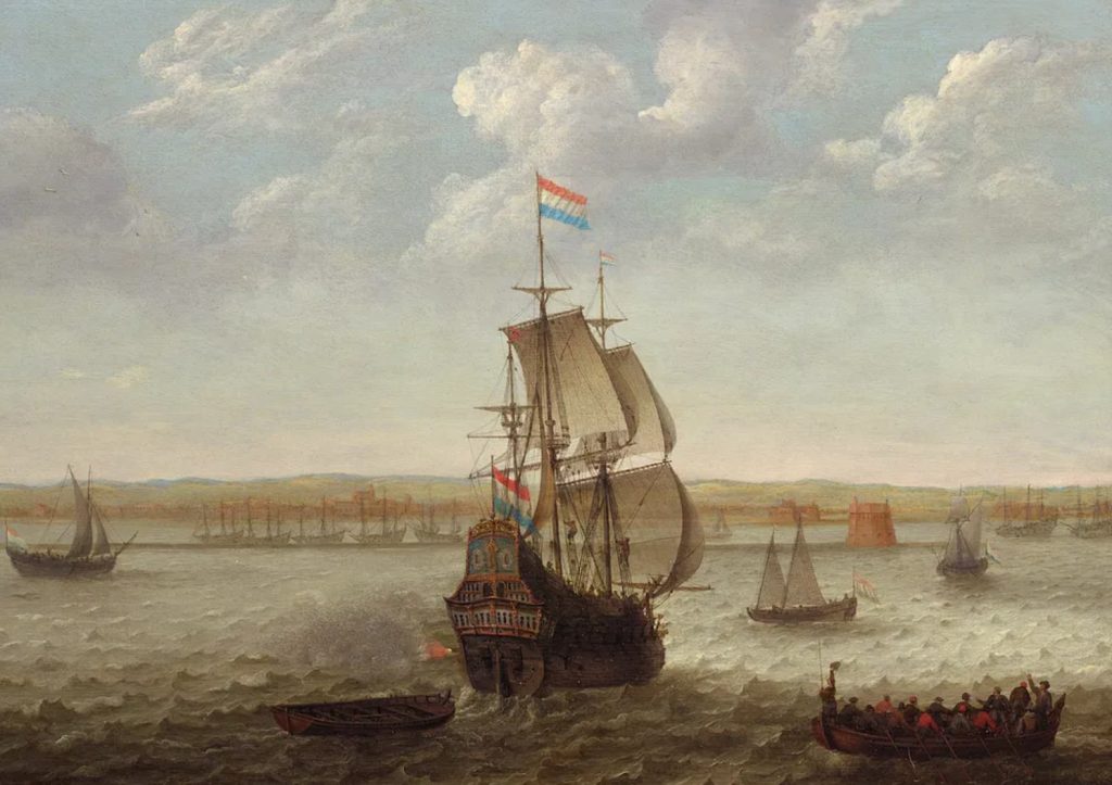 colonial ship on brazil port