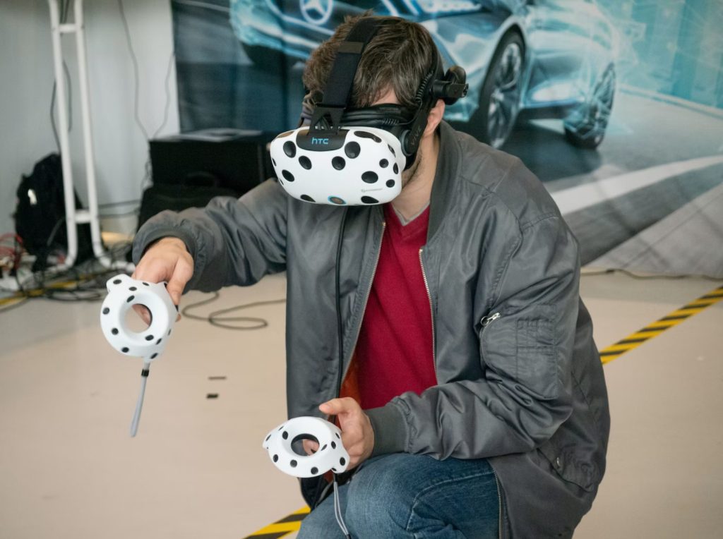 Man playing on vr ar device 2