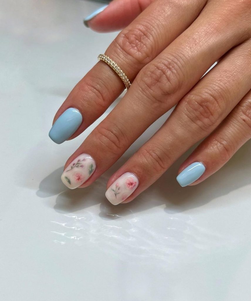 Nail art milk bath