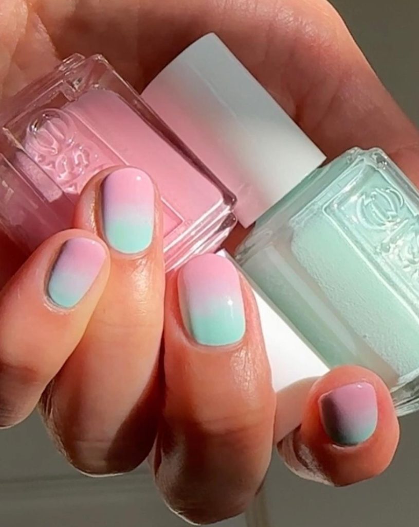 Nail art sherbet ombre