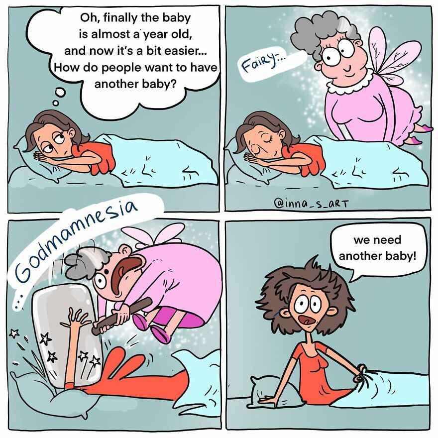 Mom raising child funny cartoon 16