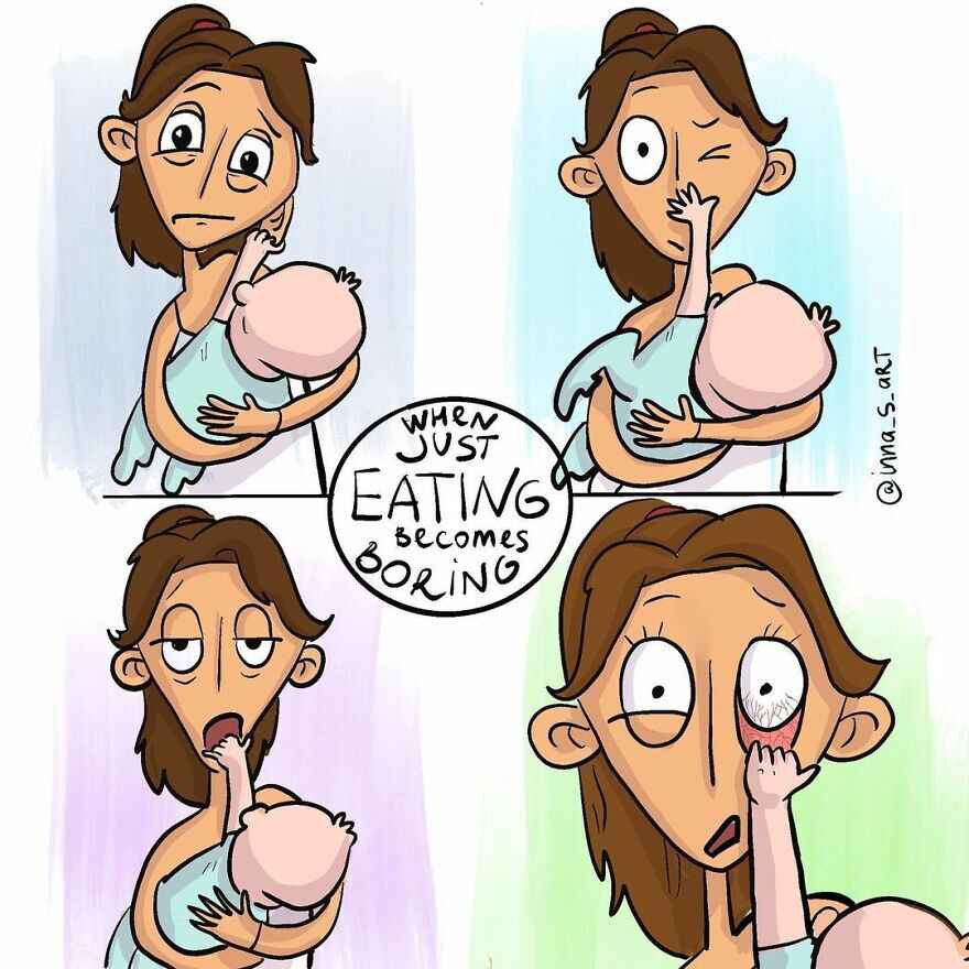 Mom raising child funny cartoon 23