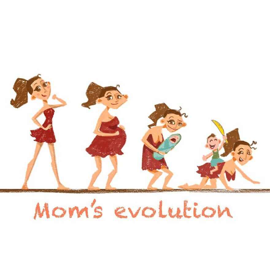 Mom raising child funny cartoon 24