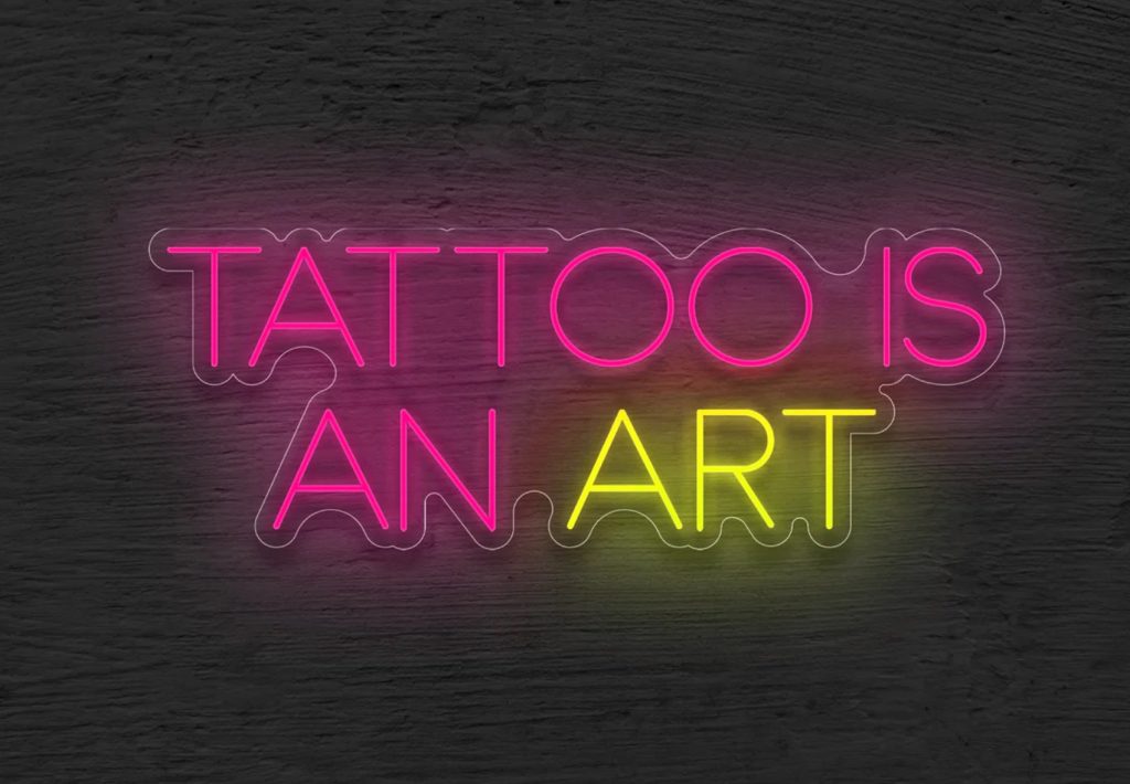 neon tattoo is an art sign 
