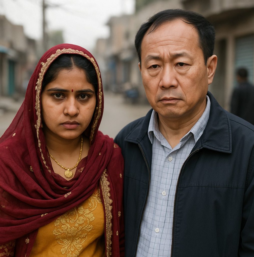 chinese man with his pakistani wife